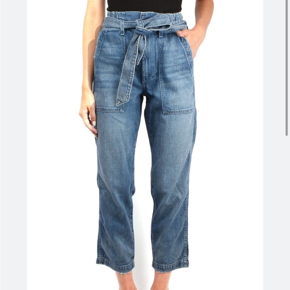 NICE Istanbul paperbag tie waist denim pants - Picture 3 of 7